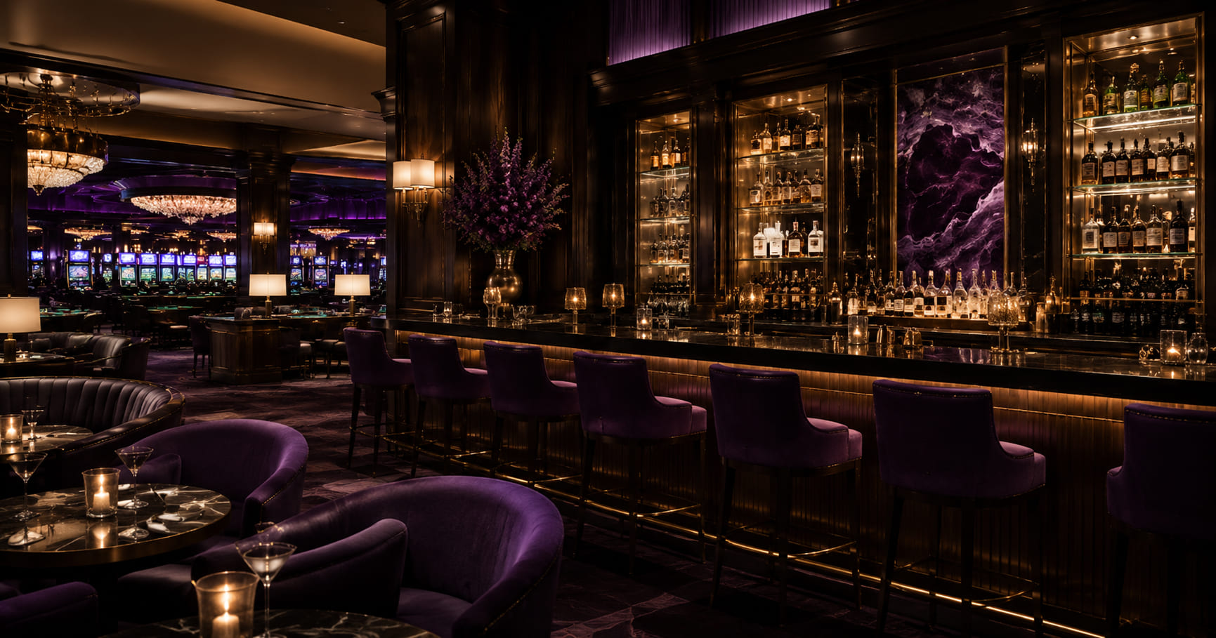 Bar Cedar Stone Bistro z półkami na butelki
