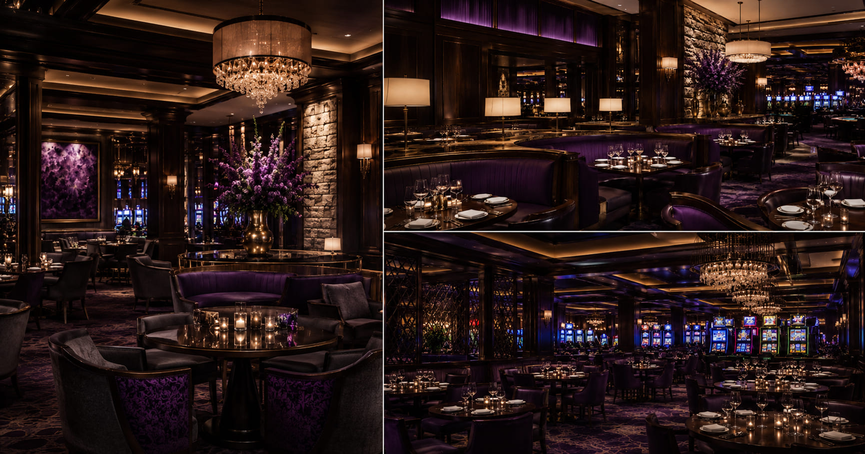 Wnętrze restauracji i strefy rozrywki Cedar Stone Bistro