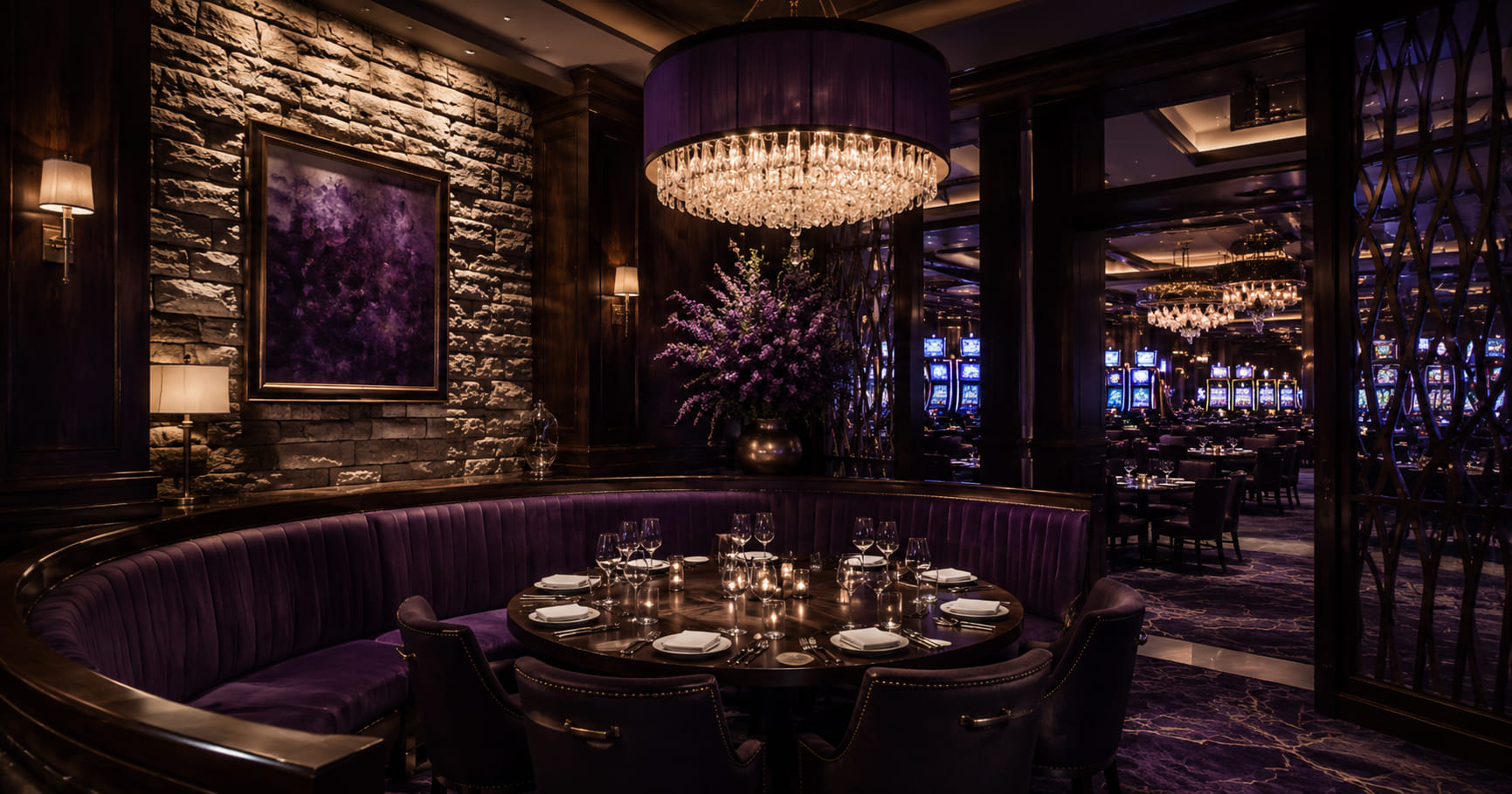 Prywatny boks restauracyjny obok automatów